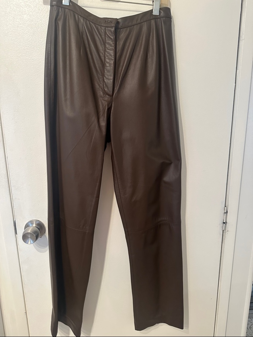 Mixit Dark Brown Faux Leather Trousers